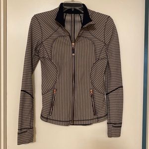 Lululemon Forme jacket II Pine Stripe Inkwell Mojave Tan / White / Inkwell